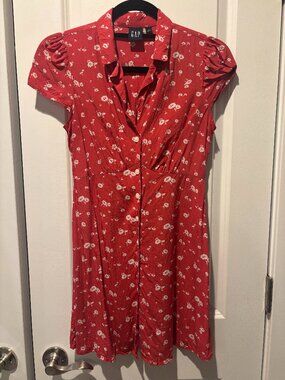 Gap Floral Button-Up Collared Mini Dress
